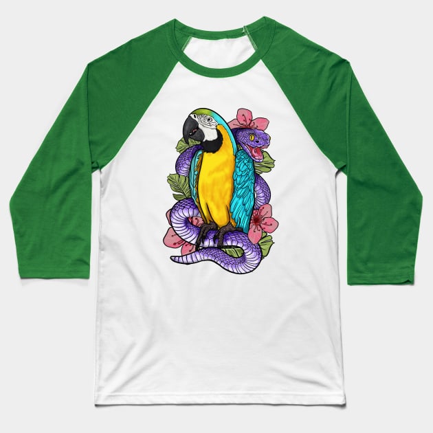 Macaw Like a boss Baseball T-Shirt by Gofart